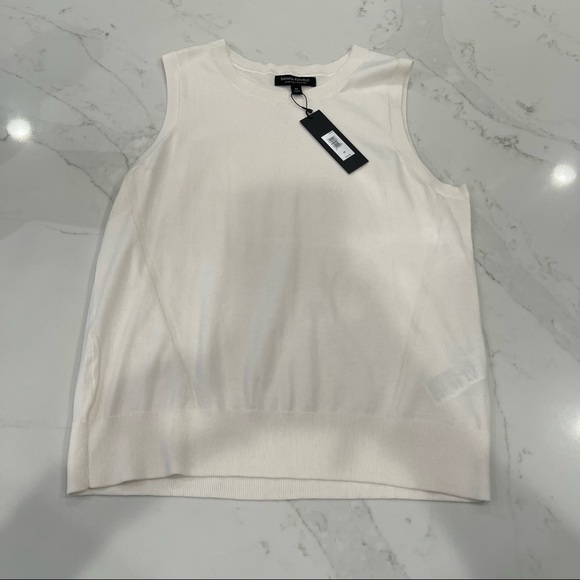 NWT Banana Republic cream cotton sleeveless top - Picture 11 of 16